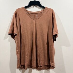 V-Neck Relaxed Fit Tee Fall Casual Size 3X Boho Elevated Basic